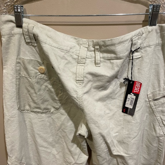 NWT Diesel Corduroy Cream Off White Oversized Carpenter Pants - Picture 9 of 11